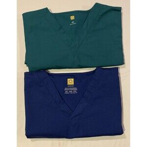 Wonder Wink Scrub Tops 2XL Royal Blue & Green Professional Wear Pair